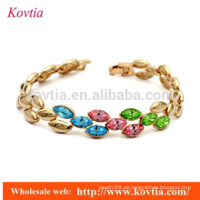 Pulsera de oro 18k de la joyería de la manera con el cristal colorido para las mujeres